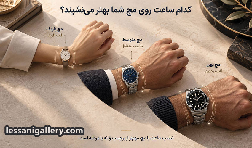انتخاب سایز ساعت متناسب با مچ